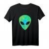 Psychedelisches Alien Gesicht T-Shirt mit UFO-Motiv - Perfektes Geschenk für UFO-Liebhaber, Verschwörungstheoretiker und Astronomie-Fans