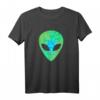 Psychedelisches Alien Gesicht T-Shirt mit UFO-Motiv - Perfektes Geschenk für UFO-Liebhaber, Verschwörungstheoretiker und Astronomie-Fans