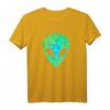 Psychedelisches Alien Gesicht T-Shirt mit UFO-Motiv - Perfektes Geschenk für UFO-Liebhaber, Verschwörungstheoretiker und Astronomie-Fans