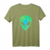 Psychedelisches Alien Gesicht T-Shirt mit UFO-Motiv - Perfektes Geschenk für UFO-Liebhaber, Verschwörungstheoretiker und Astronomie-Fans