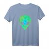 Psychedelisches Alien Gesicht T-Shirt mit UFO-Motiv - Perfektes Geschenk für UFO-Liebhaber, Verschwörungstheoretiker und Astronomie-Fans