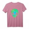 Psychedelisches Alien Gesicht T-Shirt mit UFO-Motiv - Perfektes Geschenk für UFO-Liebhaber, Verschwörungstheoretiker und Astronomie-Fans