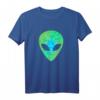 Psychedelisches Alien Gesicht T-Shirt mit UFO-Motiv - Perfektes Geschenk für UFO-Liebhaber, Verschwörungstheoretiker und Astronomie-Fans