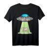 Ufo Alien Takes Cow Retro Pixel Art T-Shirt - Perfekt als Geschenk für Sci-Fi und Pixel Art Fans