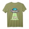 Ufo Alien Takes Cow Retro Pixel Art T-Shirt - Perfekt als Geschenk für Sci-Fi und Pixel Art Fans