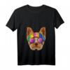 Damen Hippie Yorkshire Terrier Liebe Friedenszeichen T-Shirt im 70er Retro-Style mit V-Ausschnitt