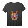 Damen Hippie Yorkshire Terrier Liebe Friedenszeichen T-Shirt im 70er Retro-Style mit V-Ausschnitt