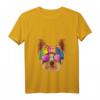 Damen Hippie Yorkshire Terrier Liebe Friedenszeichen T-Shirt im 70er Retro-Style mit V-Ausschnitt