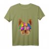 Damen Hippie Yorkshire Terrier Liebe Friedenszeichen T-Shirt im 70er Retro-Style mit V-Ausschnitt
