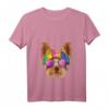 Damen Hippie Yorkshire Terrier Liebe Friedenszeichen T-Shirt im 70er Retro-Style mit V-Ausschnitt