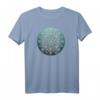 Hübsches blaugrünes Ombre Damen Boho T-Shirt mit Mandala - Spirituelles Mode-Statement für Meditation, Yoga & Bohème-Lifestyle