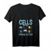 Damen Zellen des Immunsystems Wissenschaftler T-Shirt mit V-Ausschnitt – Perfektes Geschenk für Mediziner, Biologen und Wissenschaftsfans