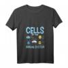Damen Zellen des Immunsystems Wissenschaftler T-Shirt mit V-Ausschnitt – Perfektes Geschenk für Mediziner, Biologen und Wissenschaftsfans