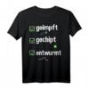 Lustiges Geimpft Entwurmt Gechipt T-Shirt mit Spritze, Wurm & Chip – Humorvolles Motiv für Ärzte, Pflegekräfte, Kinder & Familie