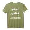 Lustiges Geimpft Entwurmt Gechipt T-Shirt mit Spritze, Wurm & Chip – Humorvolles Motiv für Ärzte, Pflegekräfte, Kinder & Familie