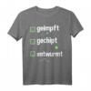Lustiges Geimpft Entwurmt Gechipt T-Shirt mit Spritze, Wurm & Chip – Humorvolles Motiv für Ärzte, Pflegekräfte, Kinder & Familie