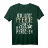 Ich liebe Pferde & hasse Menschen Reiterin T-Shirt – Lustiges Pferdeoutfit für Pferdemädchen & Pferdefreunde, ideales Geschenk für Stallbesuche & Ausritte