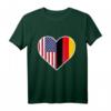 Deutsch Amerikanisches Herz T-Shirt - Stolz auf doppelte Herkunft, Flagge von Deutschland und USA, ideales Geschenk für Familien und Freunde
