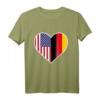 Deutsch Amerikanisches Herz T-Shirt - Stolz auf doppelte Herkunft, Flagge von Deutschland und USA, ideales Geschenk für Familien und Freunde