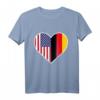 Deutsch Amerikanisches Herz T-Shirt - Stolz auf doppelte Herkunft, Flagge von Deutschland und USA, ideales Geschenk für Familien und Freunde