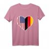 Deutsch Amerikanisches Herz T-Shirt - Stolz auf doppelte Herkunft, Flagge von Deutschland und USA, ideales Geschenk für Familien und Freunde