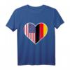 Deutsch Amerikanisches Herz T-Shirt - Stolz auf doppelte Herkunft, Flagge von Deutschland und USA, ideales Geschenk für Familien und Freunde