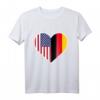 Deutsch Amerikanisches Herz T-Shirt - Stolz auf doppelte Herkunft, Flagge von Deutschland und USA, ideales Geschenk für Familien und Freunde