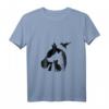 Damen Tier Silhouette T-Shirt mit V-Ausschnitt – Perfektes Geschenk für Naturliebhaber, Tierfreunde & Tierliebhaber zu Geburtstag & Weihnachten