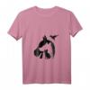 Damen Tier Silhouette T-Shirt mit V-Ausschnitt – Perfektes Geschenk für Naturliebhaber, Tierfreunde & Tierliebhaber zu Geburtstag & Weihnachten
