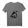 Damen Tier Silhouette T-Shirt mit V-Ausschnitt – Perfektes Geschenk für Naturliebhaber, Tierfreunde & Tierliebhaber zu Geburtstag & Weihnachten