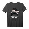 Aussie Mom Messy Bun Haarbrille T-Shirt – Niedliches Hundemama-Design für Aussie-Liebhaber und Hundemütter