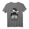 Aussie Mom Messy Bun Haarbrille T-Shirt – Niedliches Hundemama-Design für Aussie-Liebhaber und Hundemütter