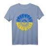 Frieden in der Ukraine Sonnenblume Beunruhigt T-Shirt – Unterstützendes Geschenk in Blau und Gelb für ukrainisches Herz