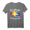 Kiss Whoever The F+++ You Want LGBT Regenbogen T-Shirt – Support für die LGBTQ-Community, Pride & Coming Out Geschenk